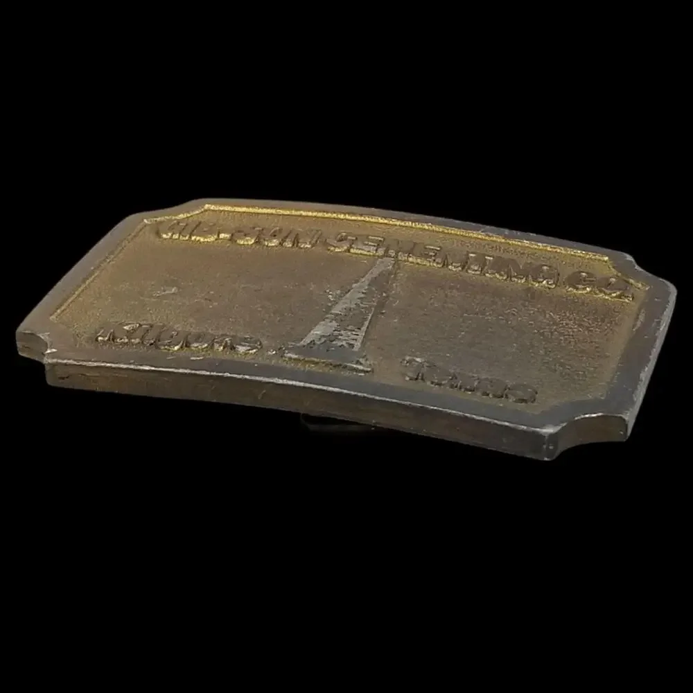 Vintage Belt Buckle Gib.Son Gibson Cementing Co. Kilgore‎ Texas Hit Line USA